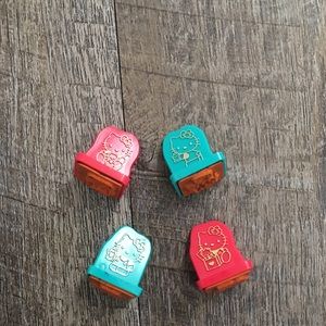 (4) Vintage 90s Hello Kitty Plastic Rubber Stamps